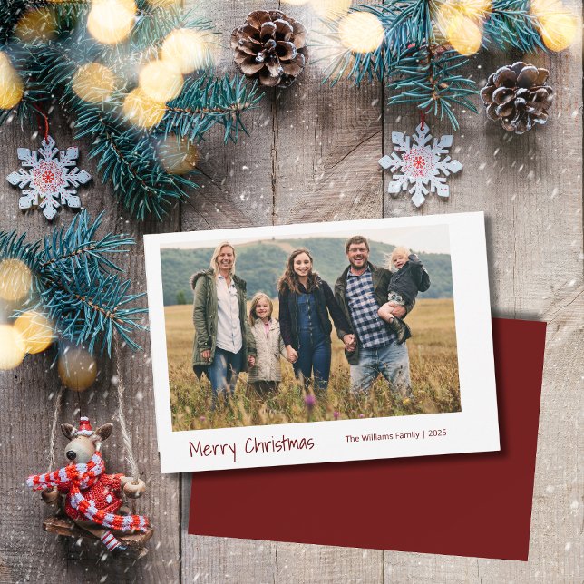 Modern Family Christmas Photo Simple  Holiday Card (Creator Uploaded)