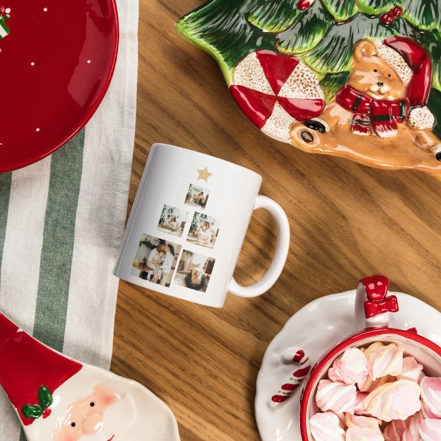 Modern Family Christmas Tree Photo With Star Mug (Creator Uploaded)
