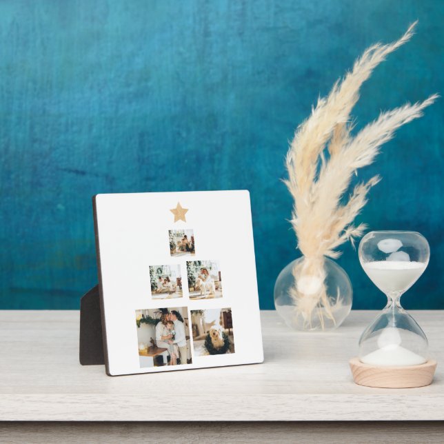 Modern Family Christmas Tree Photo With Star Plaque (Insitu)