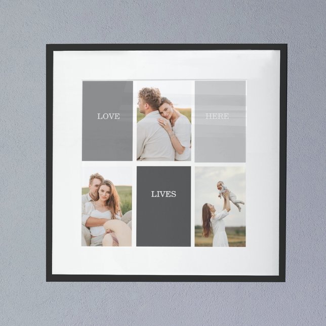 Modern Family Collage Photo & Grey Lovely Gift Poster (Creator Uploaded)