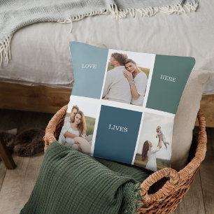 Modern Family Collage Photo Love Live Here Cushion