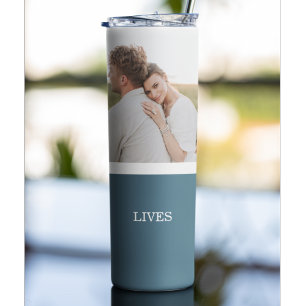 Modern Family Collage Photo   Love Live Here  Thermal Tumbler