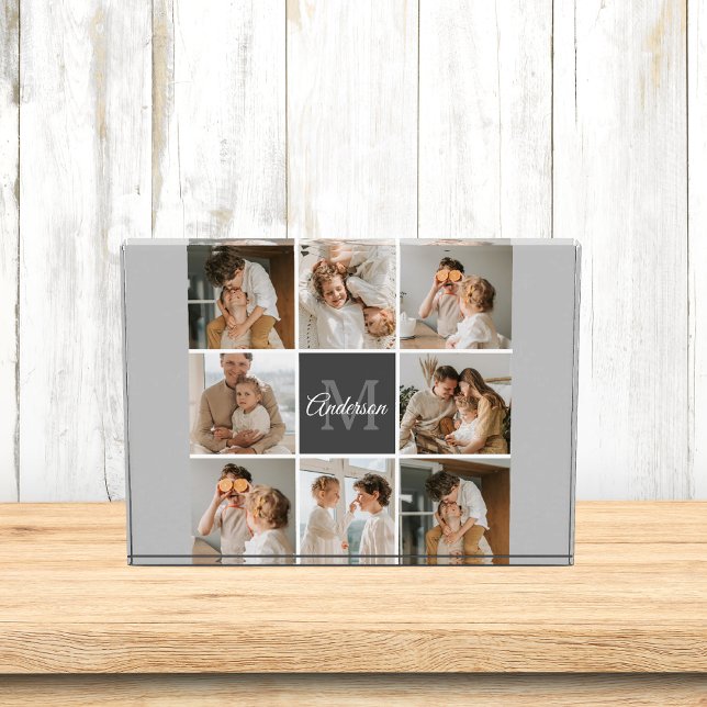 Modern Family Collage Photo & Personalised Gift Block (Creator Uploaded)