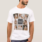 Modern Family Collage Photo & Personalised Gift T-Shirt (Front)
