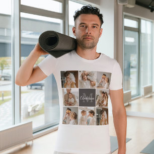 Modern Family Collage Photo & Personalised Gift T-Shirt