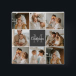 Modern Family Collage Photo & Personalized Gift 15 Cm Square Badge<br><div class="desc">Modern Family Collage Photo & Personalized Gift</div>