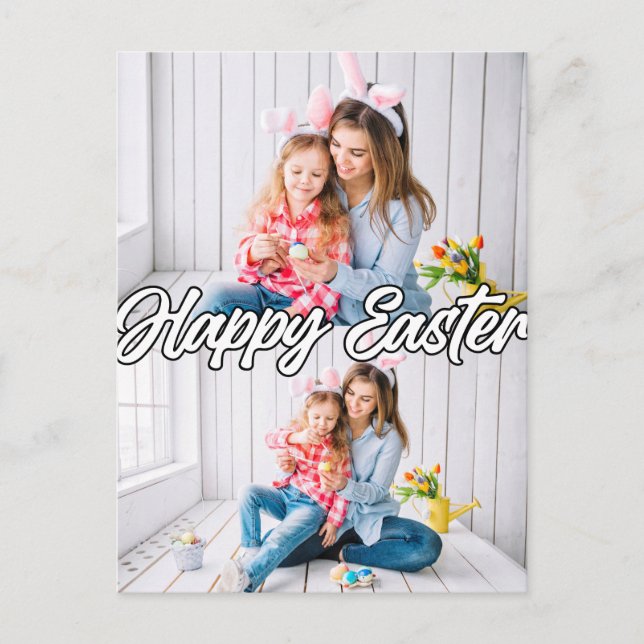 Modern Family Custom 2-photo Easter Postcard (Front)
