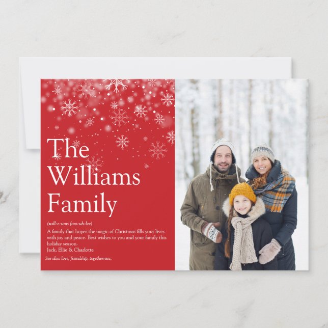 Modern Family Definition Christmas Message Holiday Card (Front)