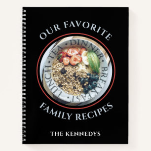 Modern Family Favourite Recipes Cookbook Black Notebook
