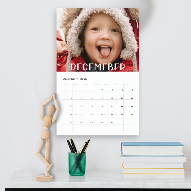 Modern Family Full Photo Cute Handwritten Calendar (Creator Uploaded)