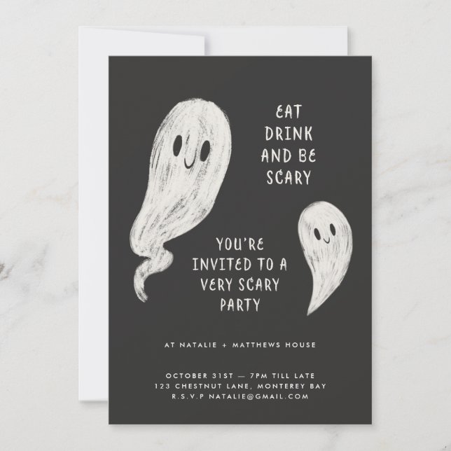 Modern family halloween party invitation (Front)