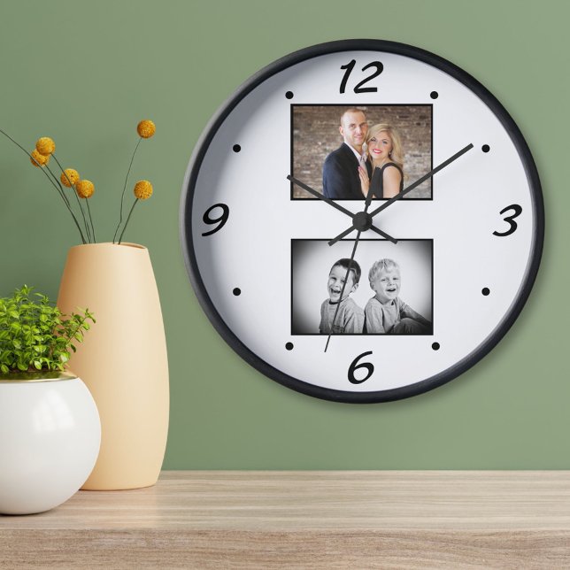 Modern Family Keepsake 2 Photo Collage  Clock (Creator Uploaded)