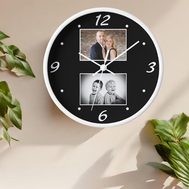 Modern Family Keepsake 2 Photo Collage Clock (Creator Uploaded)