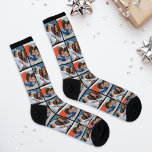 Modern Family Kids 2 Photo Collage Grid Socks<br><div class="desc">Create a one-of-a-kind gift with these custom-printed socks featuring a photo collage grid of two favourite photos with a black background that coordinates with the sock details. A thoughtful keepsake for mum, dad, or grandparents featuring photos of kids, family, pets, or any special memory. Photo tip: crop your photos to...</div>