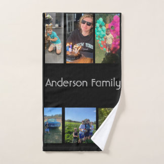 modern family memory collage photo  hand towel