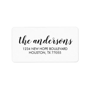Modern Family Name Return Address Labels