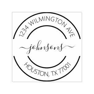 Modern Family Name Return Address Personalised Self-inking Stamp