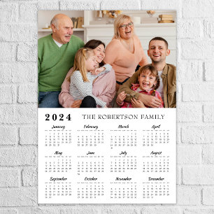 Modern family photo 2024 calendar poster
