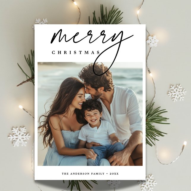 Modern Family Photo Beach Christmas Card (Creator Uploaded)