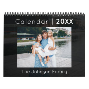 Modern Family Photo Calendar Black