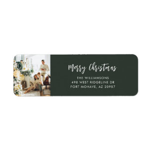 Modern Family Photo Christmas Return Address Label