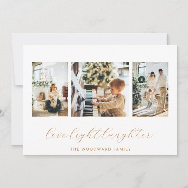 Modern Family Photo Collage Christmas Holiday Card (Front)