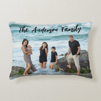 Modern Family Photo Collage Decorative Cushion