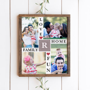Modern Family Photo Collage Love Memory Keepsake Poster