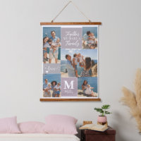 Modern FAMILY Photo Collage Monogram Name 5 photos
