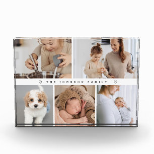 Modern Family Photo Collage Personalised name Block