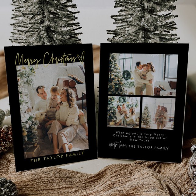 Modern Family Photo Foil Christmas Card (Creator Uploaded)