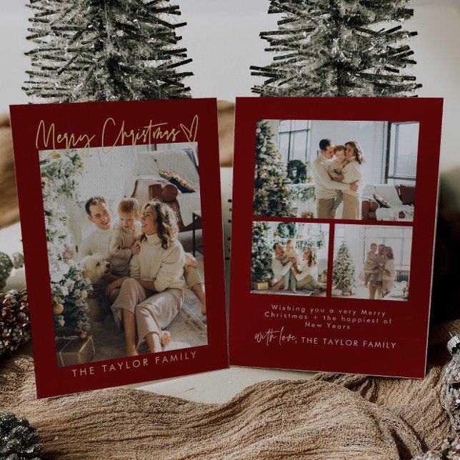 Modern Family Photo Foil Holiday Card (Creator Uploaded)