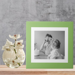 Modern  Family Photo Green Simple Lovely Gift Ceramic Tile
