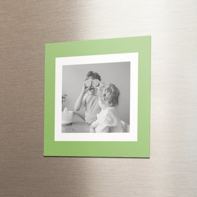 Modern  Family Photo Green Simple Lovely Gift Magnet (Creator Uploaded)