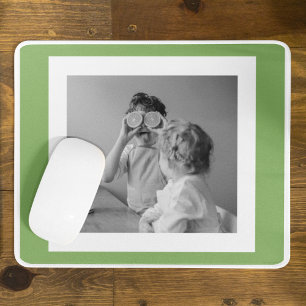 Modern  Family Photo Green Simple Lovely Gift Mouse Pad
