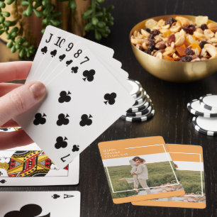 Modern Family Photo& Happy Thanksgiving Day Gift Playing Cards