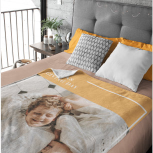 Modern Family Photo& Happy Thanksgiving Day Gift Sherpa Blanket