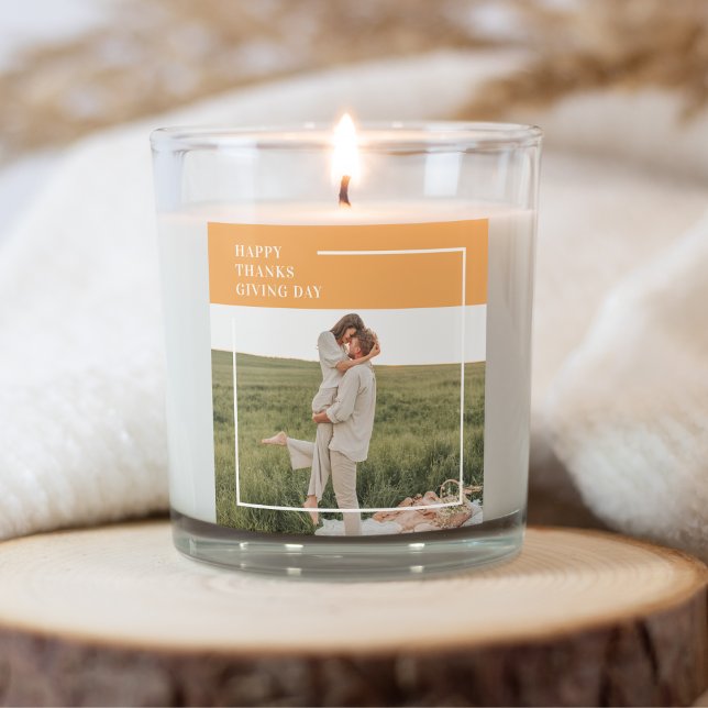 Modern Family Photo& Happy Thanksgiving Day Gift Square Sticker (Creator Uploaded)