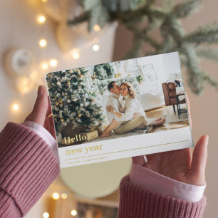 Modern Family Photo Hello New Year Postcard