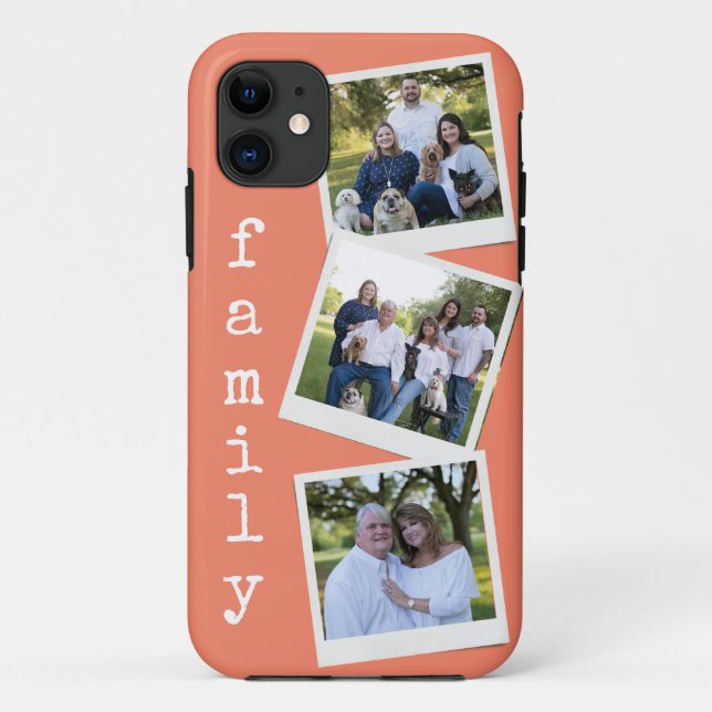 Modern Family Photo Instant Camera Frame Coral Case-Mate iPhone Case (Back)