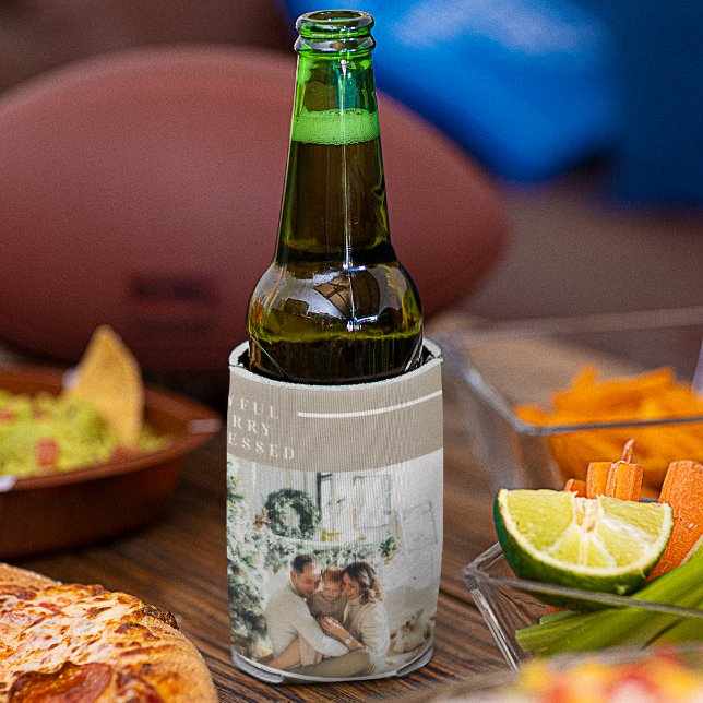 Modern Family Photo | Joyful Merry Blessed  Can Cooler (Creator Uploaded)