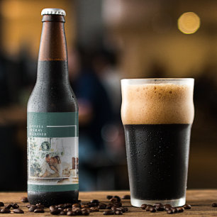 Modern Family Photo   Joyful Merry Blessed   Green Beer Bottle Label