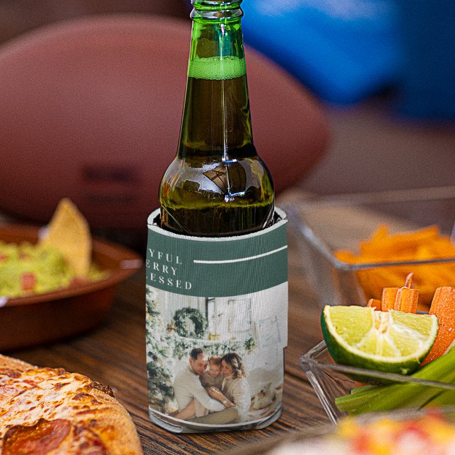 Modern Family Photo | Joyful Merry Blessed | Green Can Cooler (Creator Uploaded)