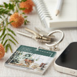 Modern Family Photo | Joyful Merry Blessed | Green Key Ring<br><div class="desc">Modern Family Photo | Joyful Merry Blessed | Green</div>