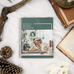 Modern Family Photo | Joyful Merry Blessed | Green Notebook<br><div class="desc">Modern Family Photo | Joyful Merry Blessed | Green</div>