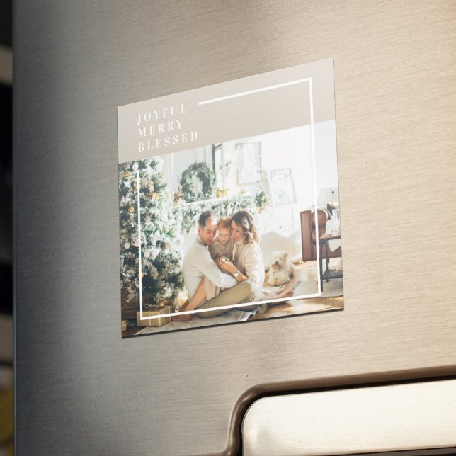 Modern Family Photo | Joyful Merry Blessed  Magnet (Creator Uploaded)