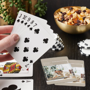 Modern Family Photo   Joyful Merry Blessed  Playing Cards