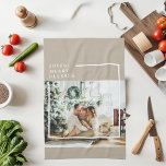 Modern Family Photo | Joyful Merry Blessed  Tea Towel<br><div class="desc">Modern Family Photo | Joyful Merry Blessed</div>