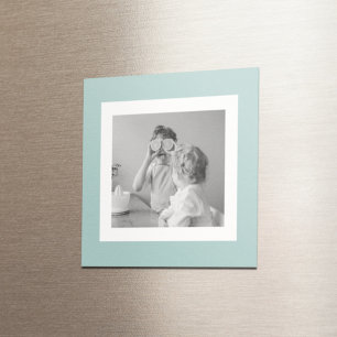 Modern  Family Photo Mint Simple Lovely Gift Magnet