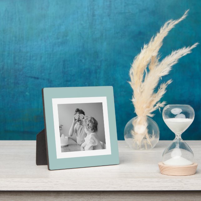 Modern  Family Photo Mint Simple Lovely Gift Plaque (Insitu)